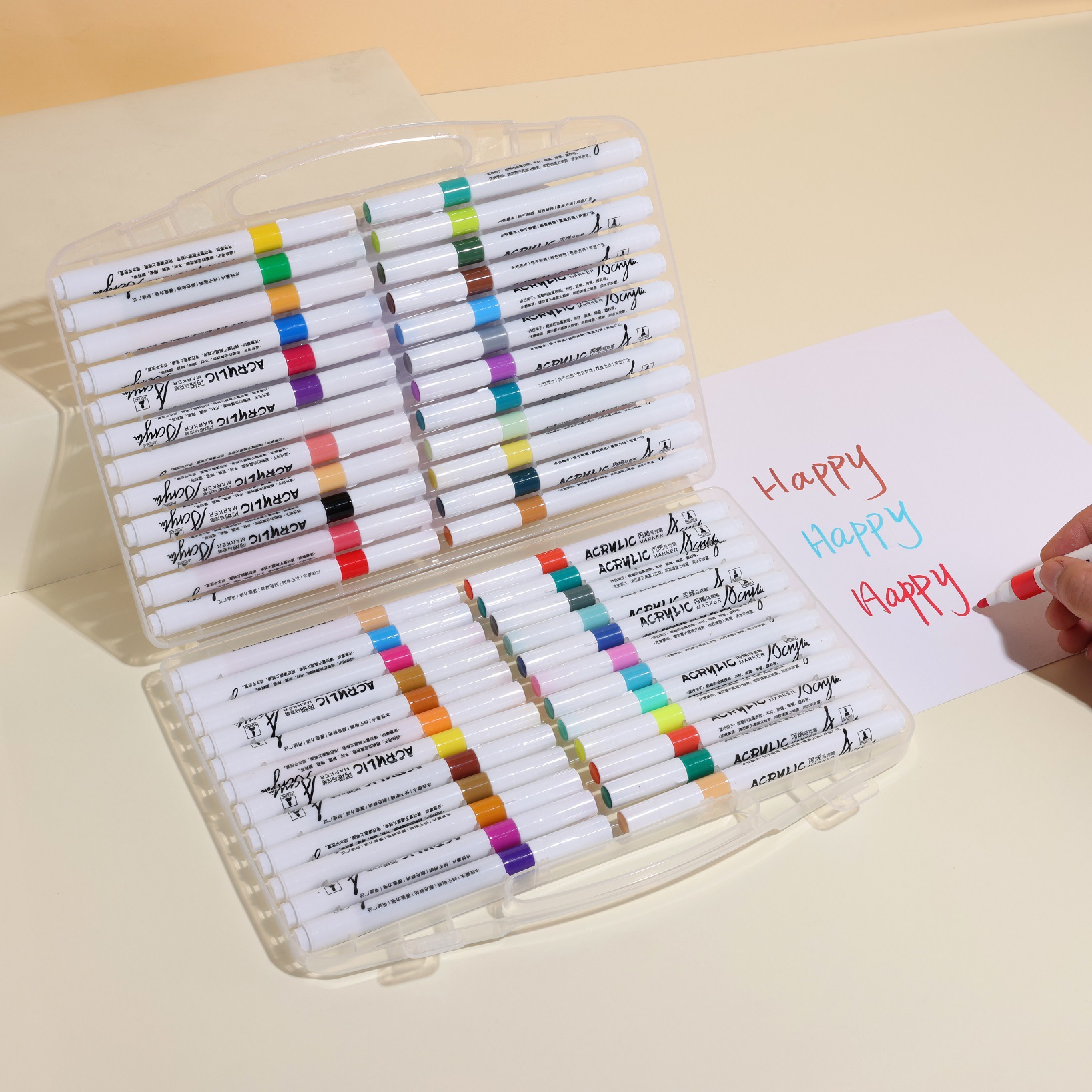 Picture of Boxed Kindergarten Primary School Students' Art Special Opaque Paper 12/24/36/48/60/80 Color Acrylic Marker Pen