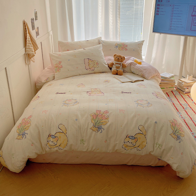 Picture of Wholesale ins cotton four-piece student dormitory three-piece set bed hat autumn and winter group purchase gift generation manufacturers