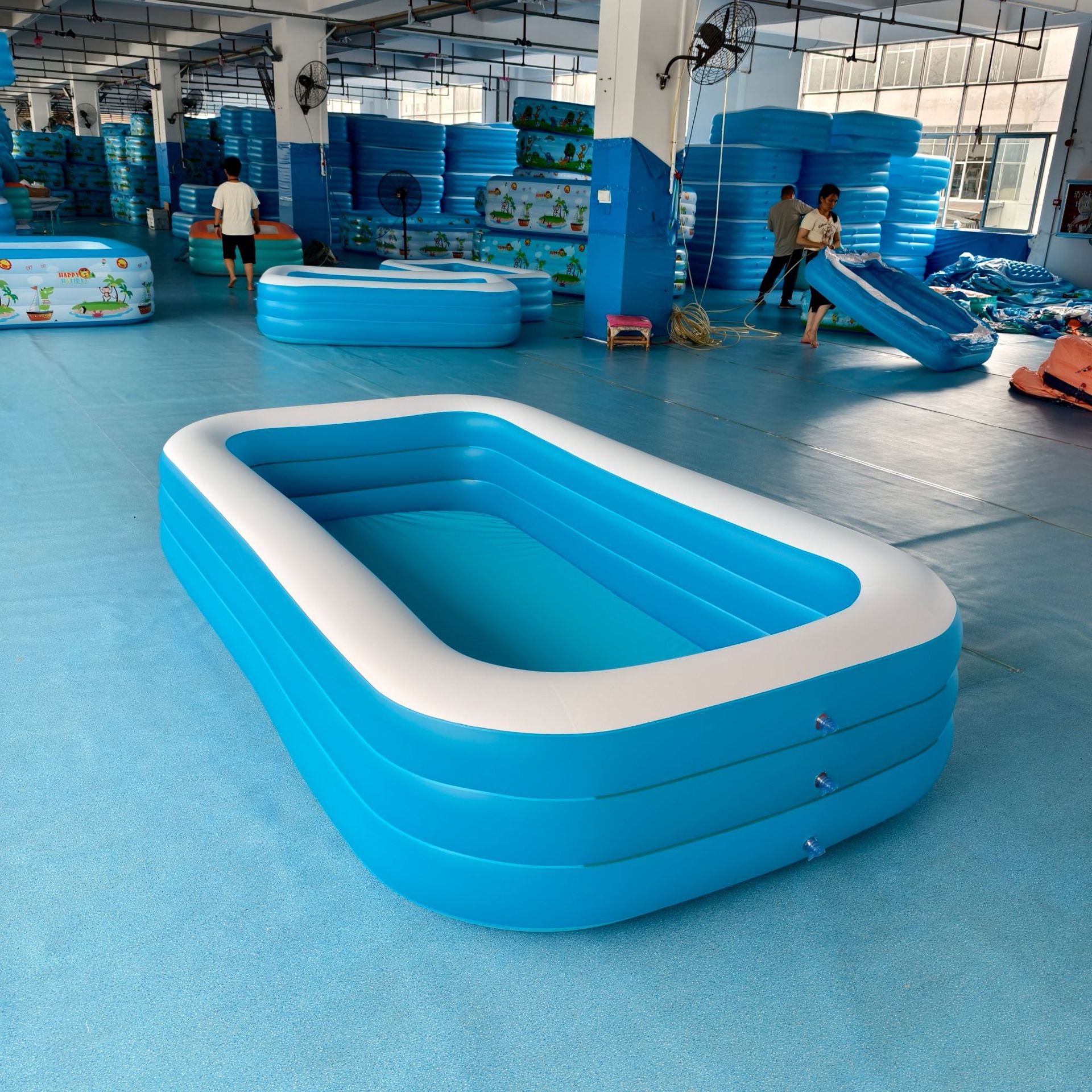 Picture of Inflatable swimming pool factory wholesale new blue and white 3 meters 3 layers adult children's household infant rectangular paddling pool