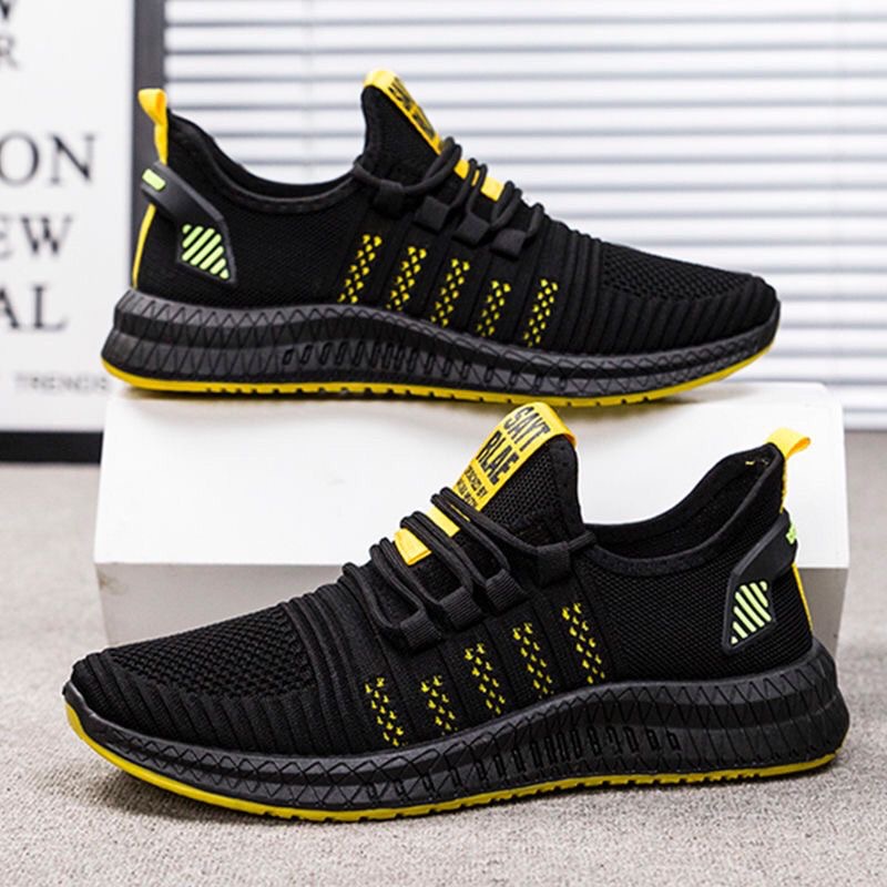 Picture of Men's Shoes 2025 Spring and Summer Men's Casual Shoes Korean Version Cross-Border Fly-Knit Shoes Running Shoes Sports Shoes Hollow Design