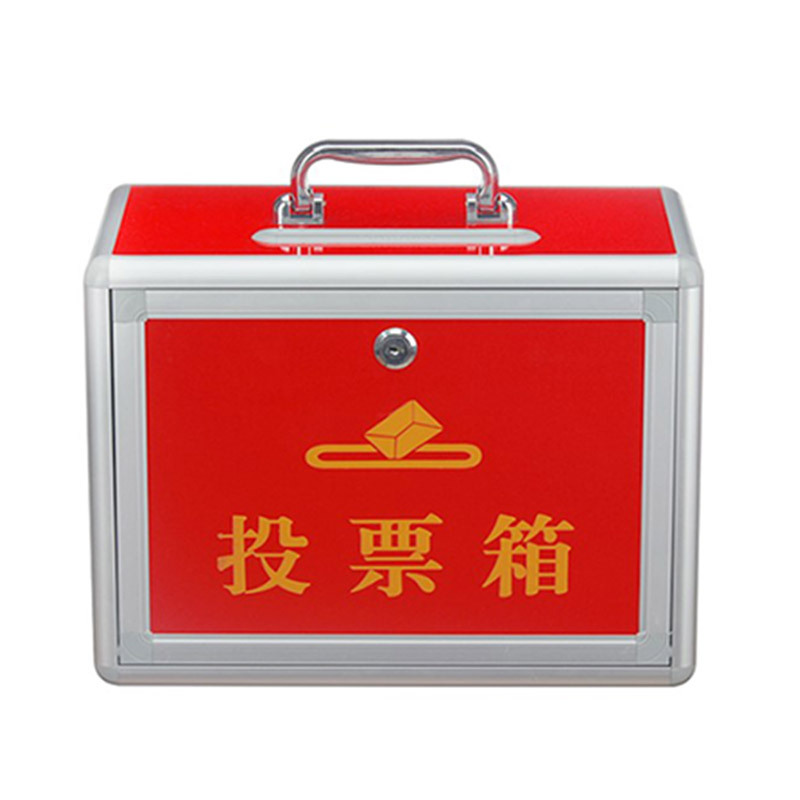 Ballot Box General Election Ballot Box Portable Full Red Transparent Election Box Aluminum Alloy Meeting People's Election Can Be Customized