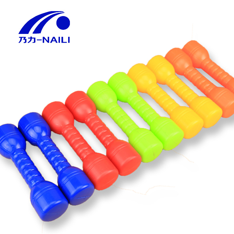Picture of Kindergarten gymnastics dance plastic dumbbells children rattle environmental protection children morning exercise fitness dumbbells color game
