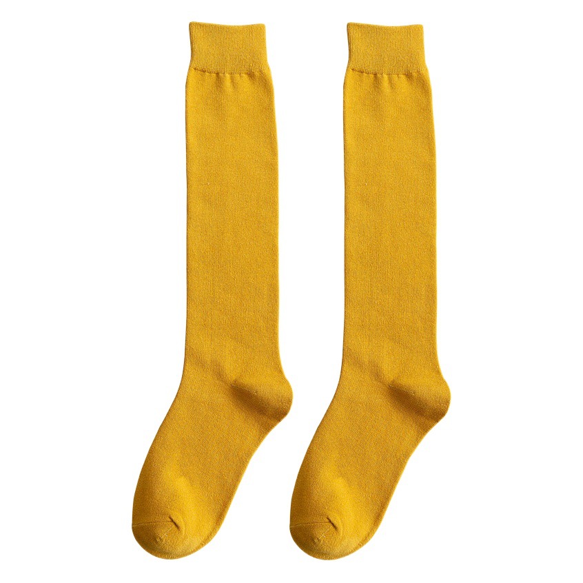 Calf Socks for Women Pure Color Japanese Style Jk Pile Socks Ins Trendy Korean Knee-High Stovepipe Socks Spring & Fall Mid-Calf Long Socks