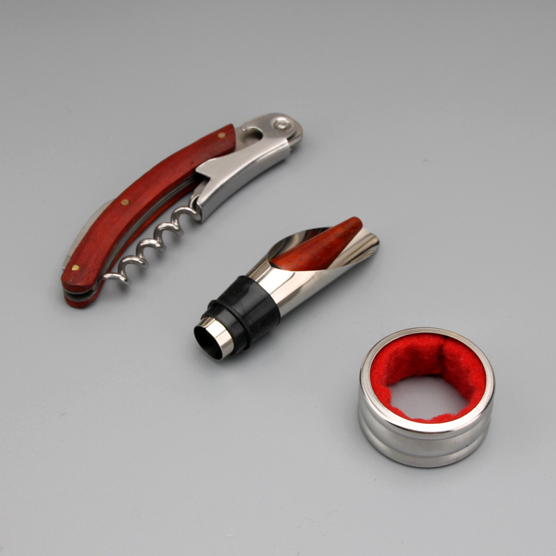 Picture of Bottle Opener Three-Piece Set Wine Tools Combination Cartons Pour Stop Drip Ring Bar Wine Tools Daily Gifts New