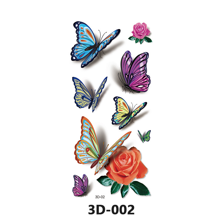 Picture of Spot Wholesale 3D Butterfly Waterproof Sweat Female Stereo Artificial Creative Temporary Stickers European and American Cross-Border Butterfly Tattoo Stickers
