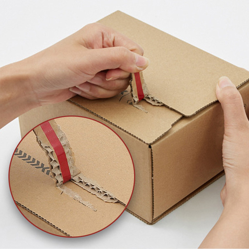Picture of Factory Wholesale Processing Tape-Free Tear-Off Corrugated Carton Three-Layer Five-Layer Extra Hard Zipper Box Storage Tear-Off
