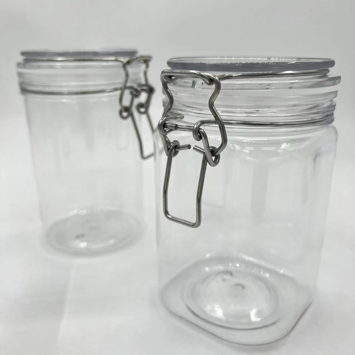 Square transparent sealed jar PET plastic storage jar 800ml fruit jar honey lemon passion fruit storage bottle