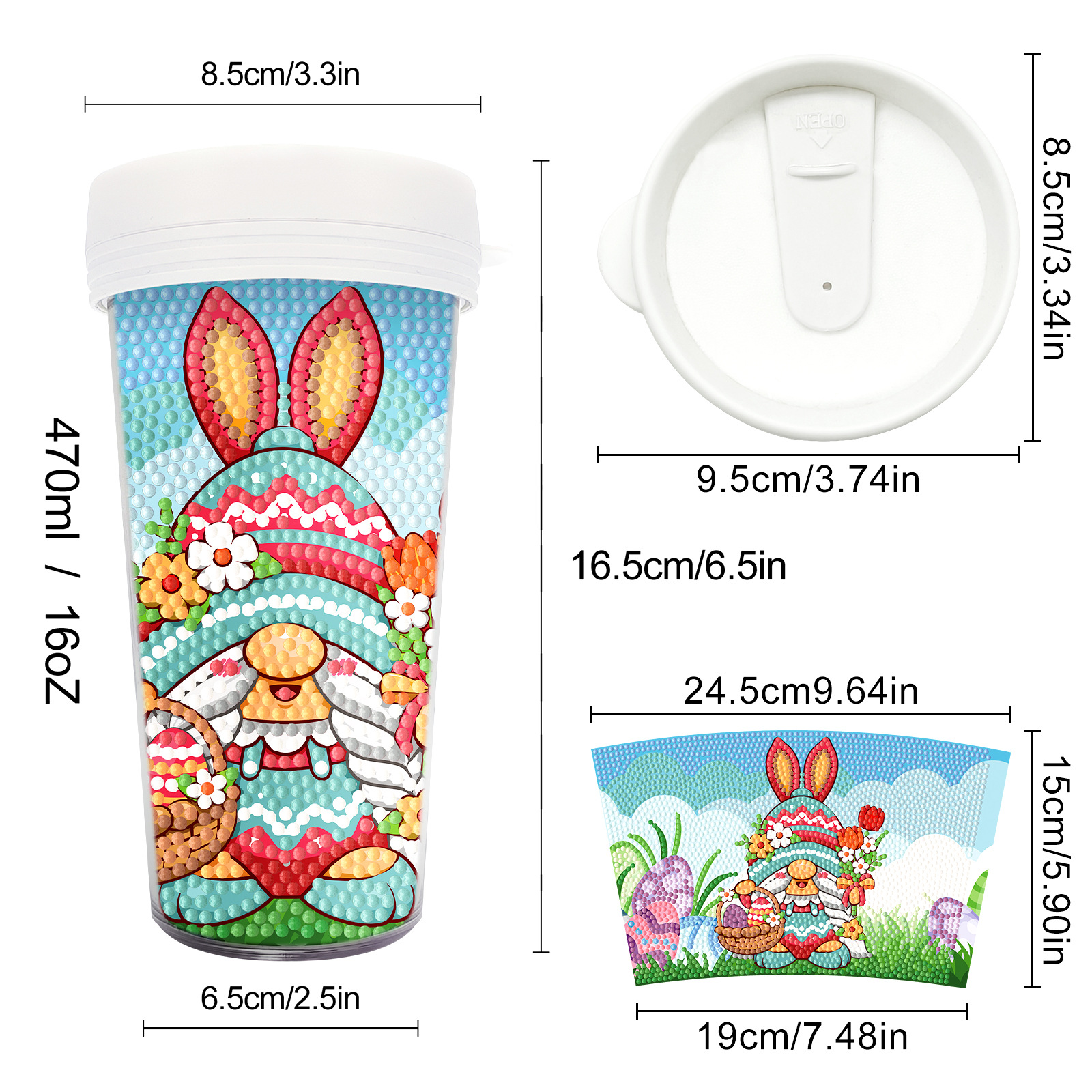 Picture of Diamond Painting Peripherals, New and Unique Cups, Cross-Border Supply, Diamond Stickers, Embroidery, DIY Handmade Full Diamond Creative Decorative Paintings Wholesale