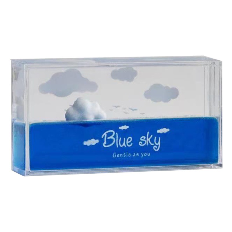 Picture of Sky Clouds Fluid Drift Bottle Creative Clouds Keychain Liquid Decompression Boys Birthday Desktop Decoration Gift