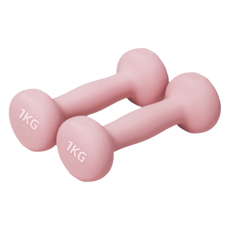 Carefully Selected Plastic-Coated Dumbbells, Solid Cast Iron, Women's Fitness Home Equipment, Children's Arm Muscle Training, Yoga Small Dumbbell Set