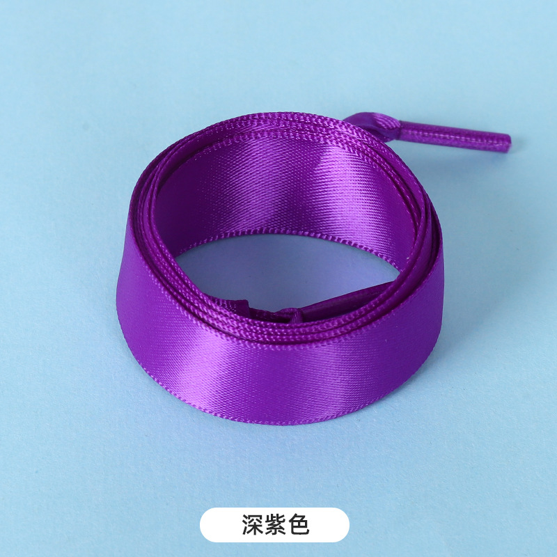 Picture of Silk shoelaces flat lace satin webbing sports small white shoes shoelaces color silk shoelaces 2cm wholesale