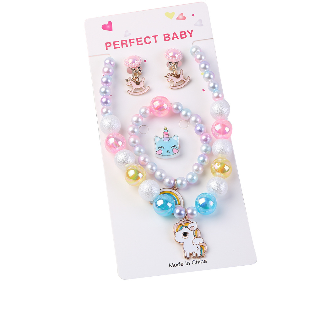 Picture of Children's Necklace Bracelet Set Unicorn Necklace Girls Baby Accessories Children's Necklace Children's Jewelry Wholesale