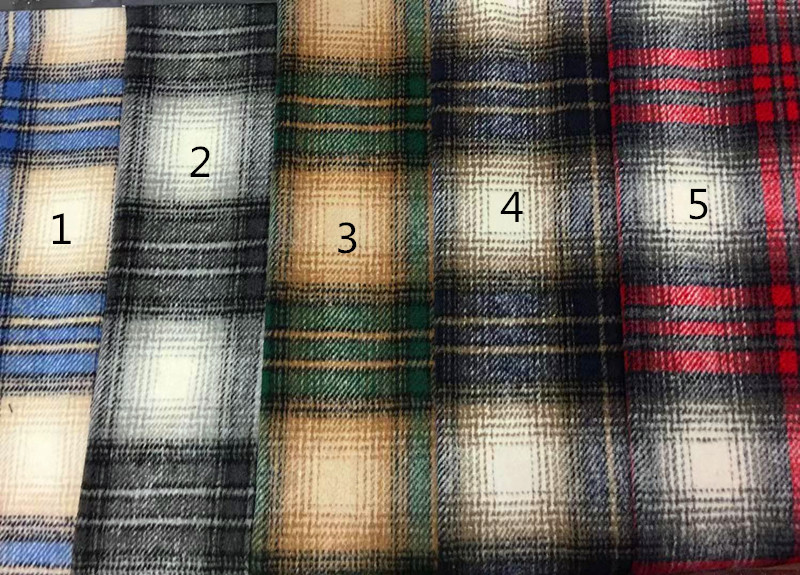 Factory Direct Sales Slub Polyester Brushed Plaid Fabric Clothing/Shoe and Hat Fabric