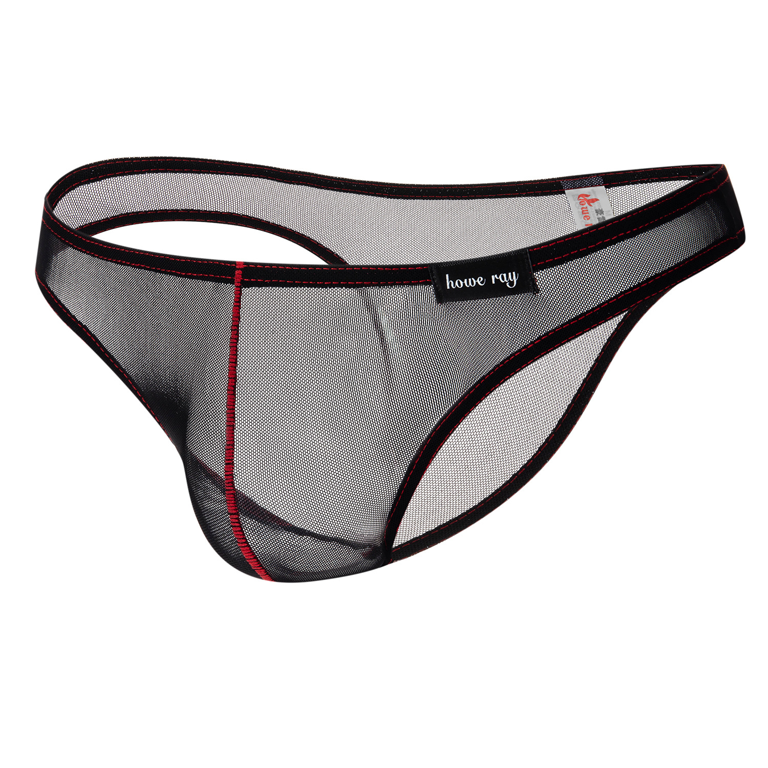 Picture of Low waist tight contrast color men's sexy underwear mesh transparent bikini small briefs foreign trade dew point B101