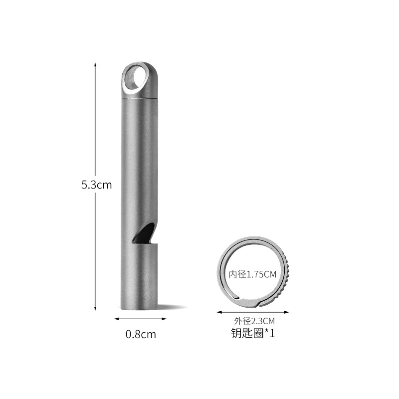 Picture of Pure Titanium Single-Tube Blast Whistle Referee Whistle Outdoor High Decibel Camping Style Picnic Training Edc Gadget