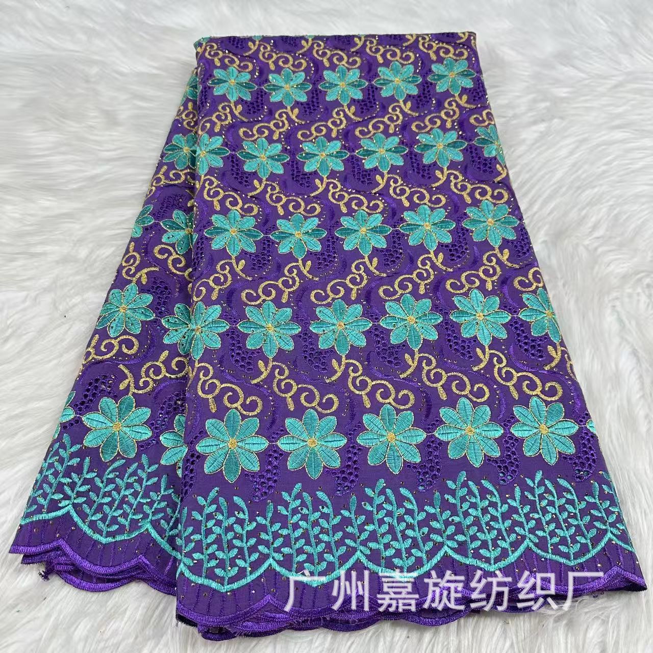 Swiss Cutwork Floral Embroidery Cotton Fabric African Lace Fabric 5 Yards Swiss Cotton Lace