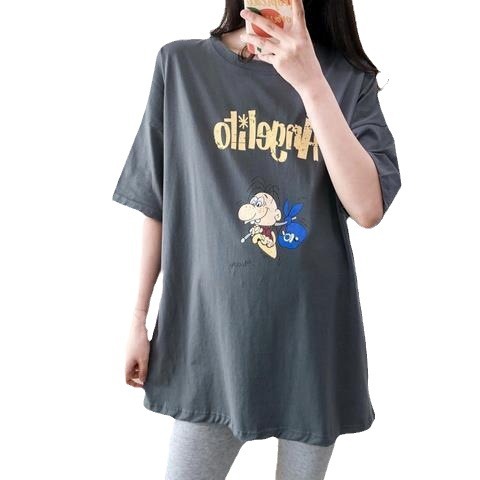 Picture of Pregnant women's summer short sleeve top set long Korean version of loose maternity clothes fashion hot mom cotton T-shirt