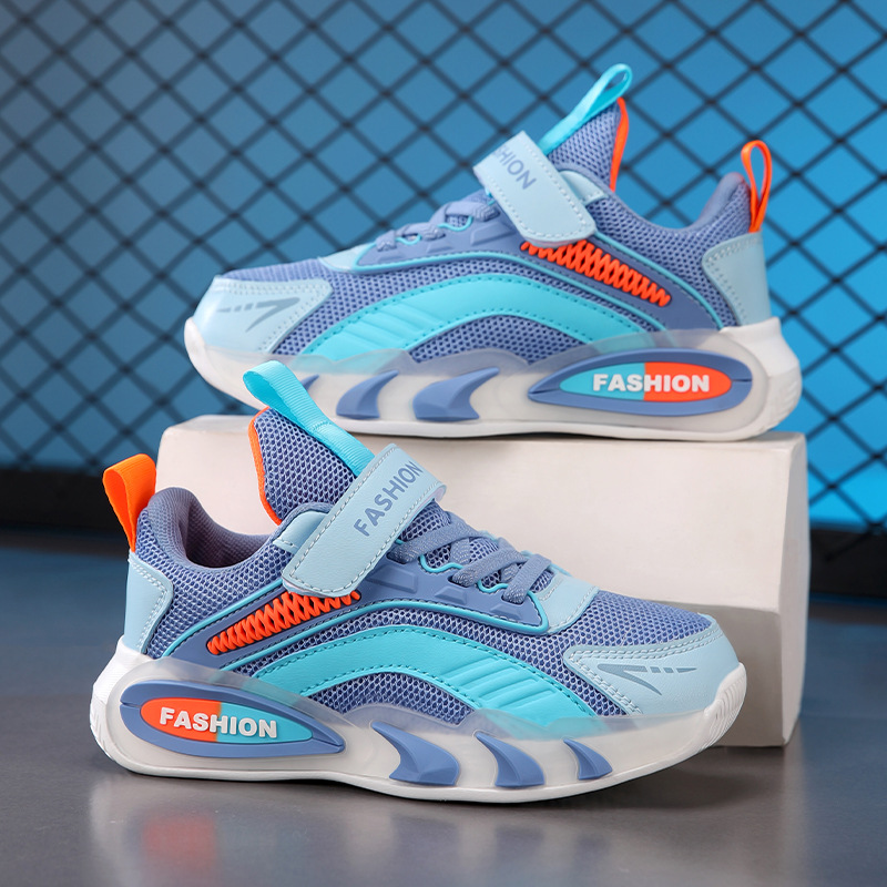 Autumn Breathable Double-Mesh Boys' Shoes, Soft-Soled Big Kids' Sneakers, Autumn New Non-Slip Boys' Running Mesh Shoes