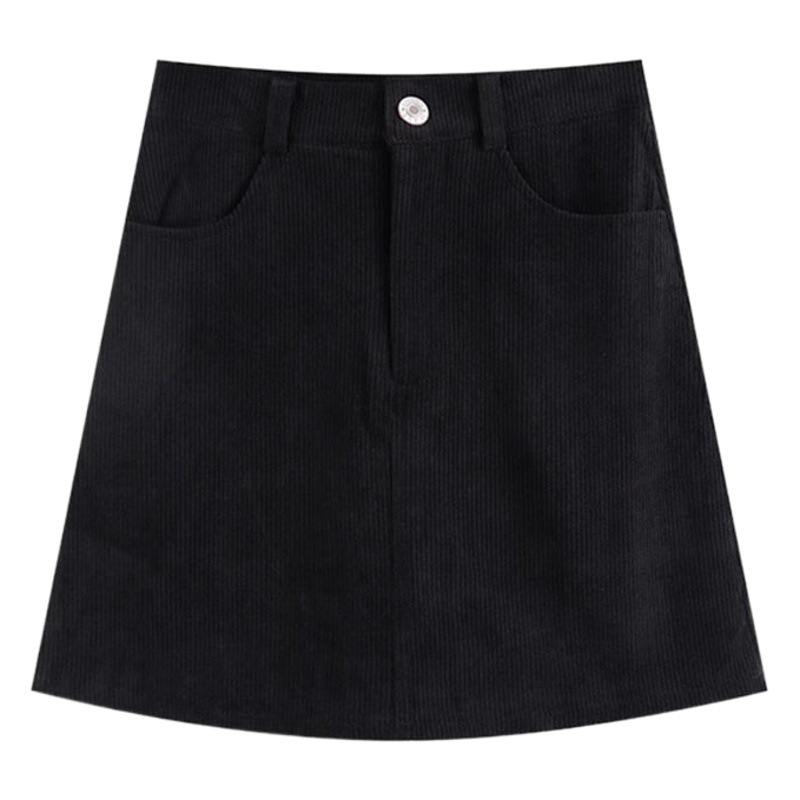 Sweet girl style skirt for women 2023 Autumn New High waist slimming A- line hip skirt design corduroy skirt