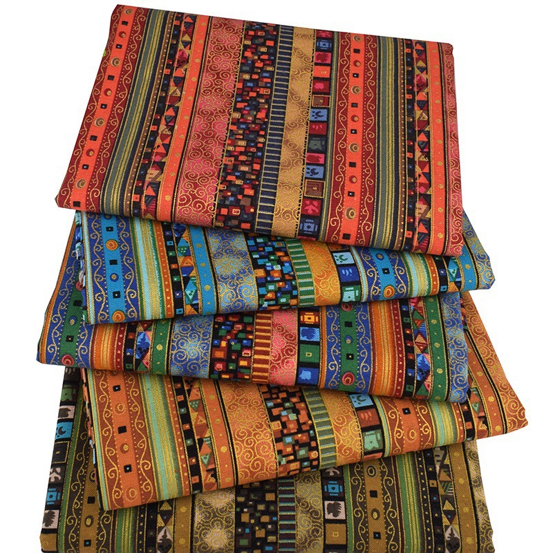 Pure Cotton Fabric Sample Sample Hot Stamping Printed Cloth Cotton and Linen Printed Fabric Cloth Set Rag Head Floral Handmade
