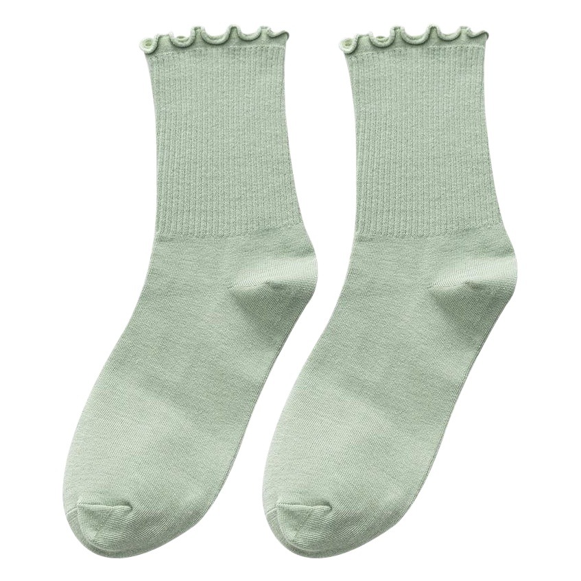 Wood-ear socks women's lace socks stockings thin jk lotus leaf Korean Japanese women's summer white pile socks