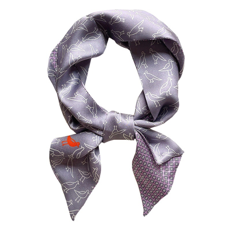 Spring and Autumn Korean Style Scarf Women's Artistic Temperament Double-layer Double-sided Silk Scarf Thin Narrow Long Fashionable Atmospheric Scarf Batch