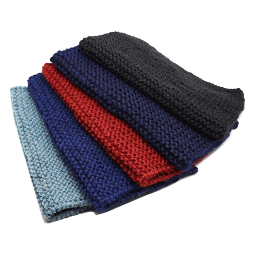 Wool Blended 3-Strand Hand-Knitted Stick Needle Red Thick Wool Scarf Sweater Blanket Scarf Pure Color Wool Wholesale