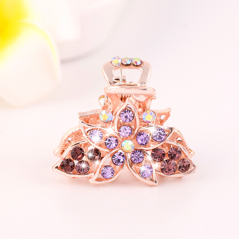 Picture of New small size Grab Clip Hair Clip Hair Clip Adult Bangs Hair Clip Children Top Clip Electroplated Rhinestone Elegant Hair Accessories Headdress