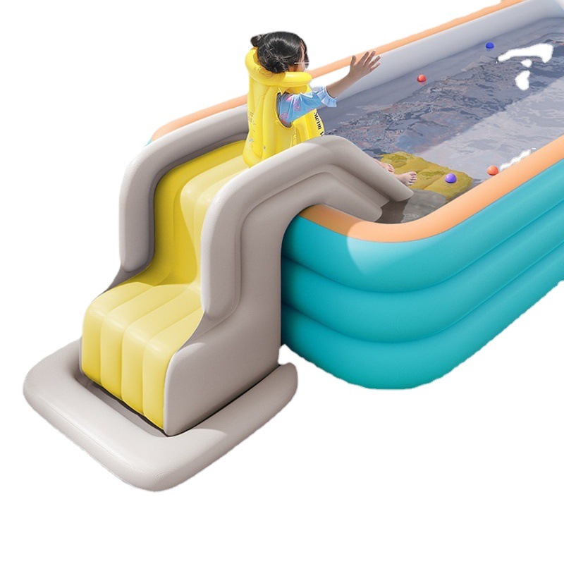 Picture of Inflatable Slide Can Be Used with Swimming Pool Anti-Rollover Children's Inflatable Toy Indoor and Outdoor Amusement Park