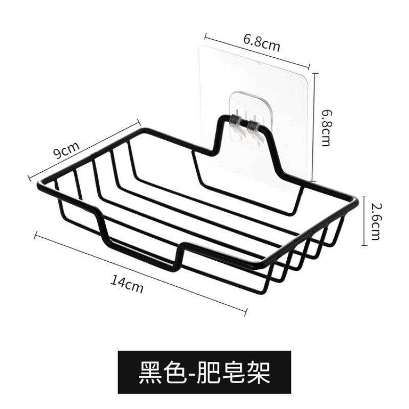 Picture of Punch-free reinforced stainless steel soap holder seamless stickers bathroom toilet soap holder soap box draining rack thickened