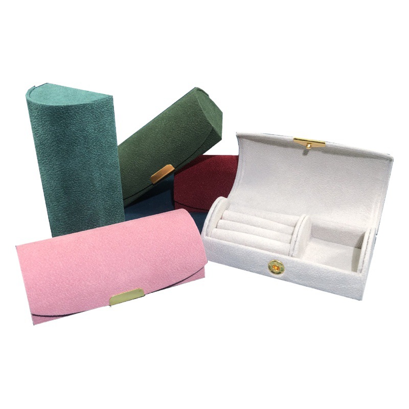 Bead Velvet Travel Portable Arch Compact Jewelry Box Jewelry Storage Box Fashion Jewelry Packaging Multi-Layer Ring Box