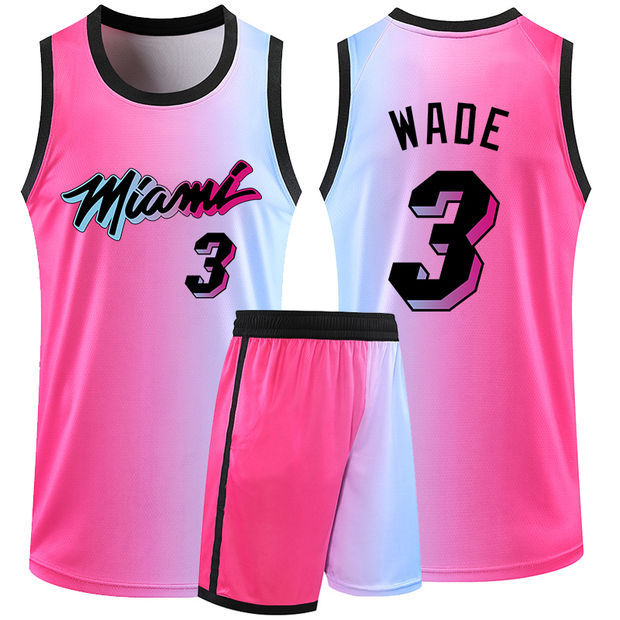 Picture of Heat Wade No.3 Jersey New Season Basketball Uniform Competition Training Team Uniform Set Printing Number