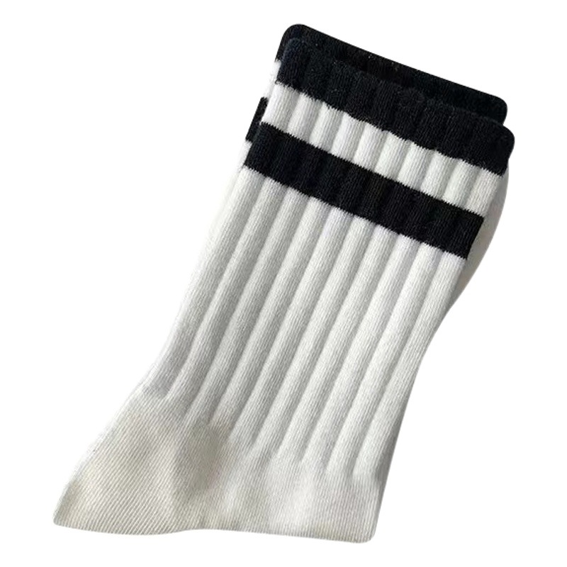 White Socks Men's Solid Color Thick Mid-length Socks ins Trendy Autumn and Winter Odor-proof Sports All-match Men's Stockings