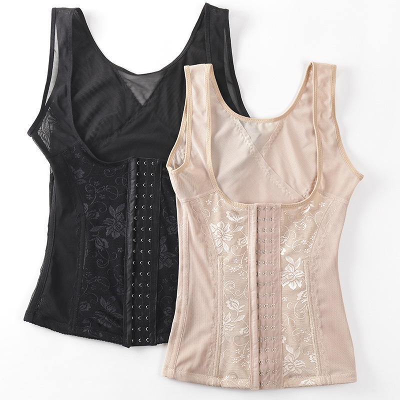 Cross-Border Spot 3 Rows 17 Buckles Steel-Bone Lace Thin Waist Protection Correction Waist Shaping Waist Body Shaping Vest Tight