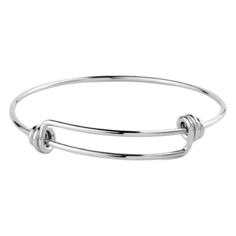 Amazon Cross-border Hot Sale Stainless Steel Push-pull Loopers Telescopic Adjustable Titanium Steel Wire Spring Elastic Coil Bracelet