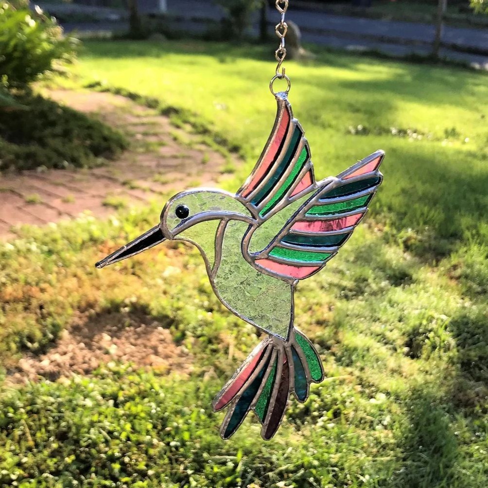 Picture of Cross-border Nordic Style ins Hummingbird Decorative Pendant Wall Hanging for Living Room Feather Hummingbird Decorative Wall Hanging Wall Jewelry