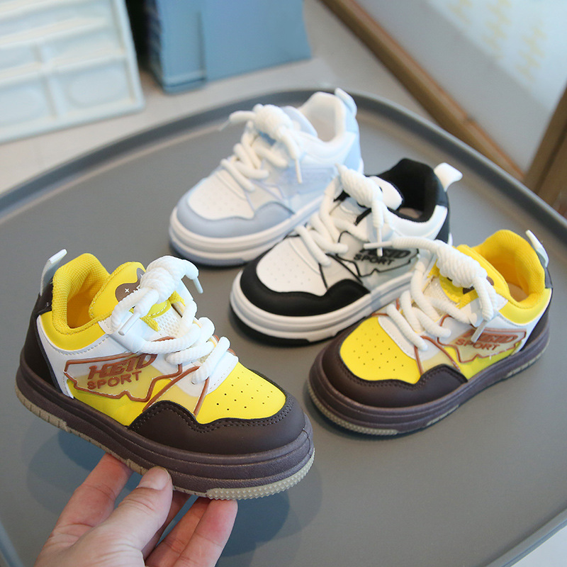 Children's Sports Shoes 2025 Spring & Fall Boys' Casual Sneakers New High-Top Girls' White Shoes Soft-Soled Baby Shoes