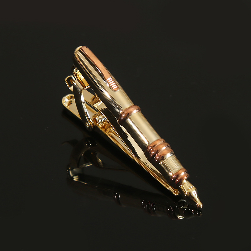 Picture of Spot men's shape metal bullet pen collar clip creative two-color pen sail aircraft fun tie clip