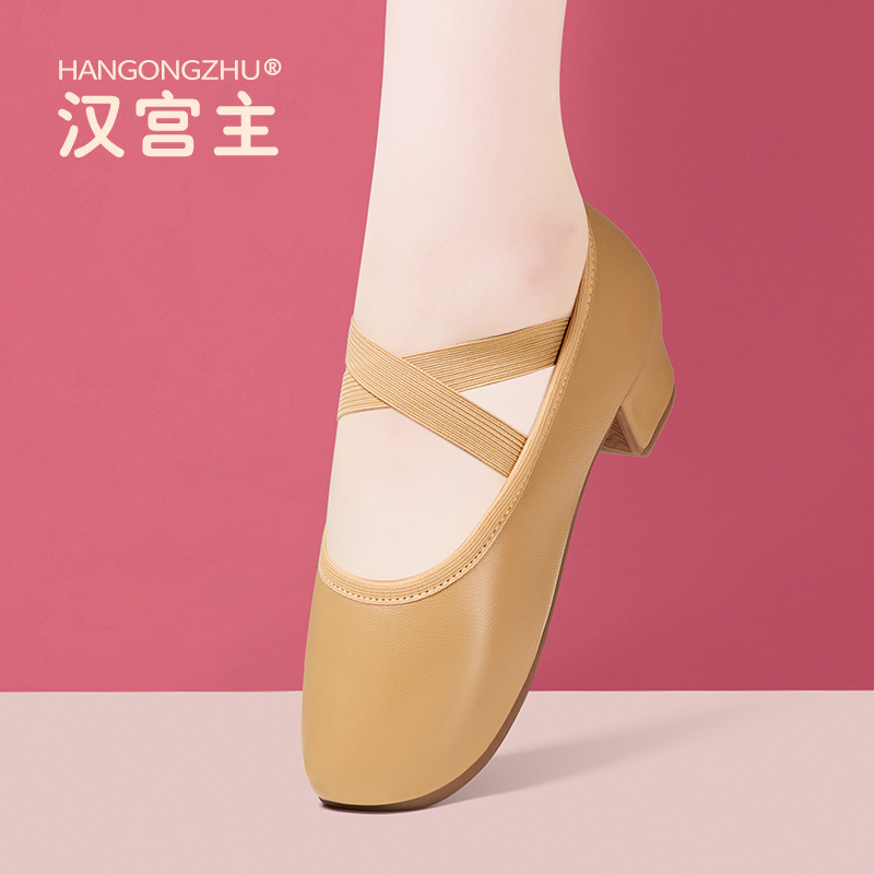 Dance Teacher's Special Practice Shoes for Body Training, Tendon-Friendly Soft Sole Indoor and Outdoor Low-Heeled Ethnic Dance Shoes, Classical Dance Shoes