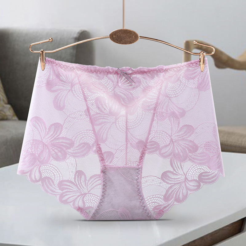 Picture of 3A Antibacterial Cotton Crotch Breathable Full Lace Women's Underwear Large Size Plus Fat Sexy Seamless Underwear Women's Butt Lifting Briefs