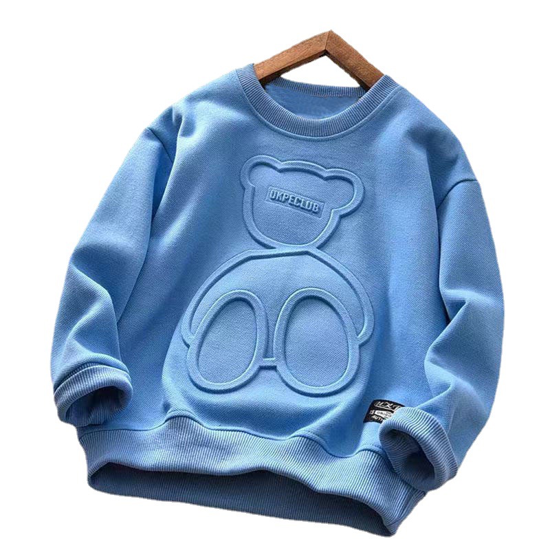 Picture of Children's Clothing Spring and Autumn Boys' Long-sleeved Top Autumn Clothing Large-size Children's Bear T-shirt Children's Autumn Clothes Base Shirt Thin Sweater