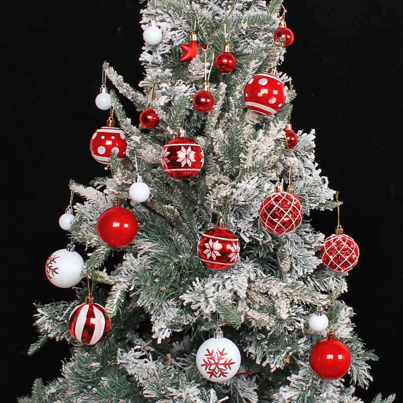 Picture of Zhuran Christmas Ball suit Christmas Tree Painting Ball Hanging Pendant Electroplated Ball Holiday Decoration Ball Mixed Gift Box