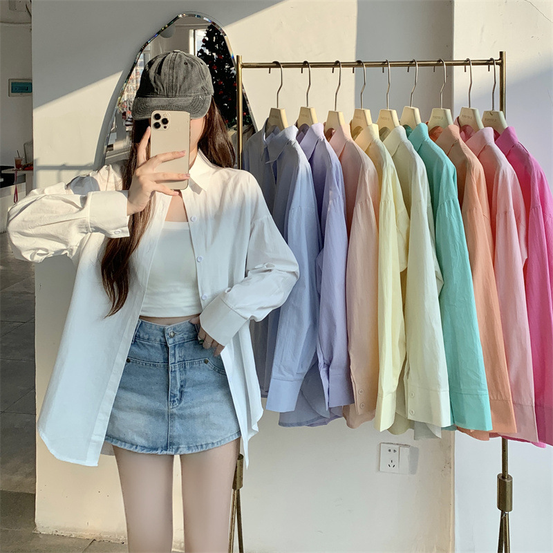 2025 Sense of Design French White Shirt Women's Loose High-End Shirt Design Niche Long-Sleeved Top Outer