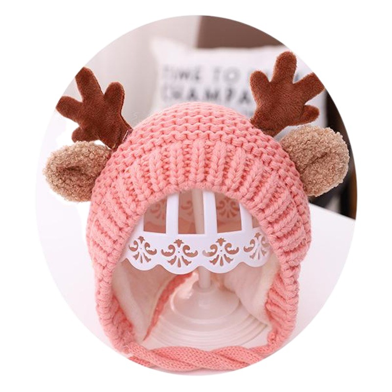 Picture of Small antlers Garry cloth baby knitted hat Autumn New Baby wool cap warm baby cap MZ9789