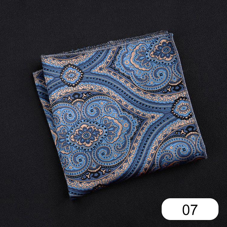 Picture of Men's suit small square scarf factory wholesale fashion polyester fashion accessories vintage embroidery pattern pocket towel men's clothing