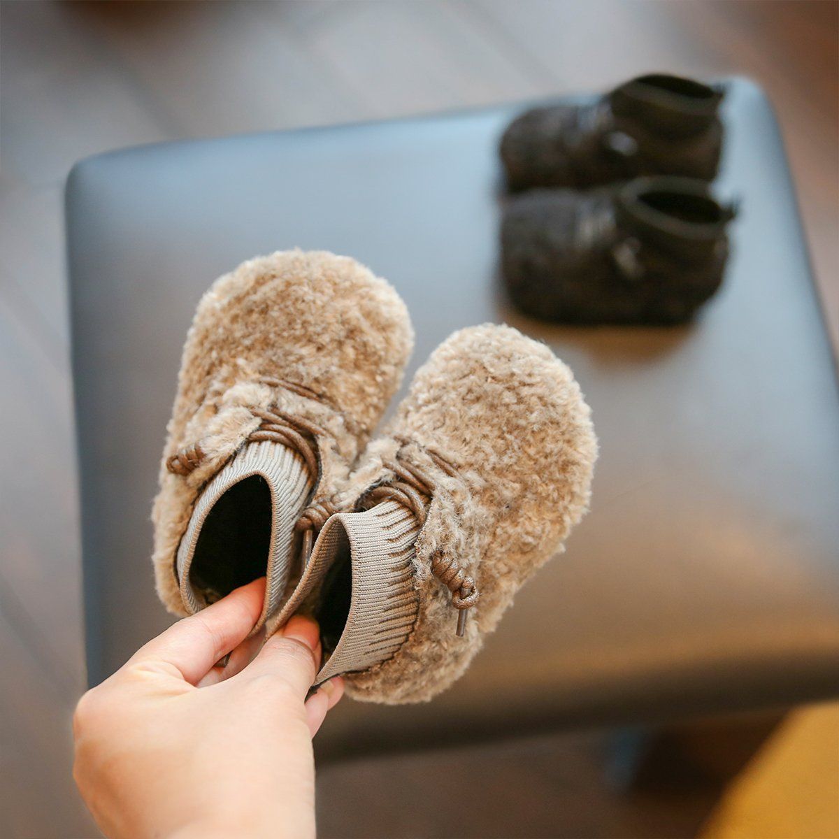 Baby Toddler Shoes Baby Girl Shoes Winter Mao Mao Shoes Socks Boots fleece-lined Cotton Shoes Soft Sole Baby Shoes Women's Shoes