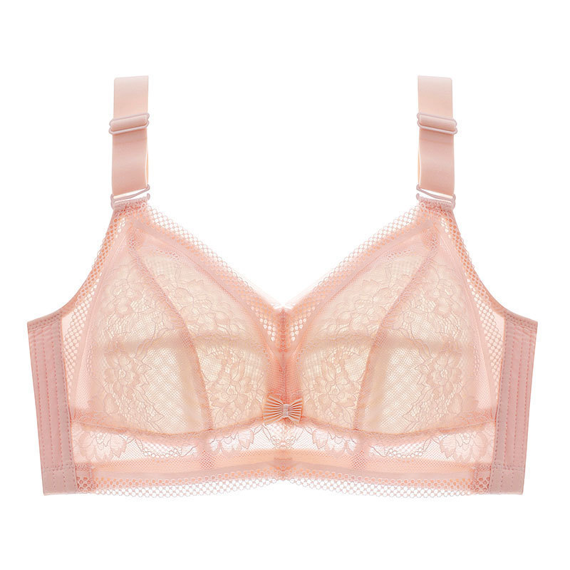 Picture of plus size Women's Non-rimless Underwear Bra Large Cup chubby girl Ultra-thin Adjustable Breast Tinkling Auxilum Large and Small Chest