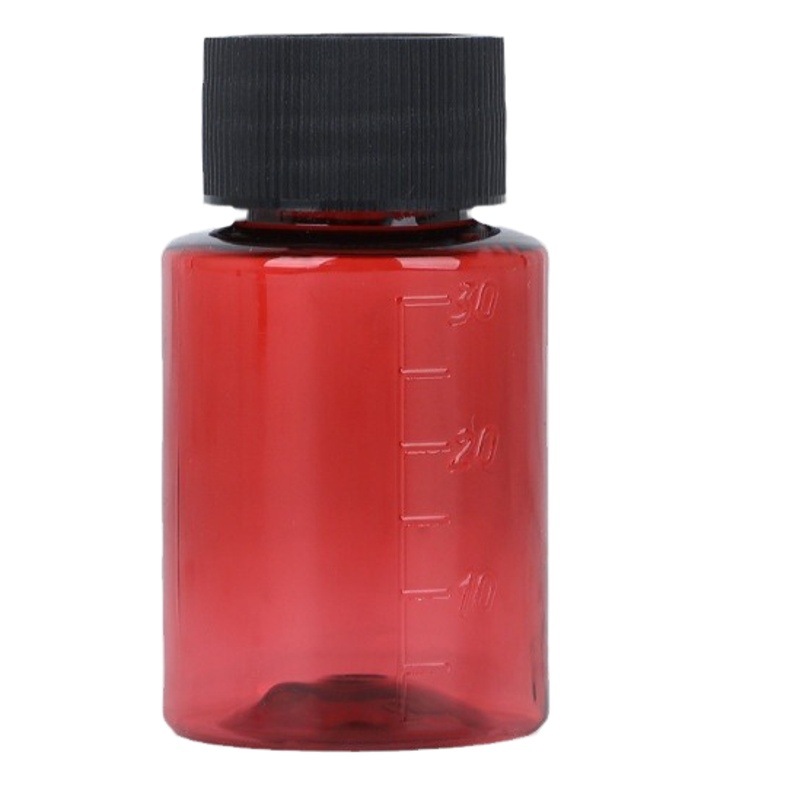 Thickened 15/20/30ml transparent plastic sampling bottle small bottle black cover sealed sample wide mouth bottle large mouth bottle