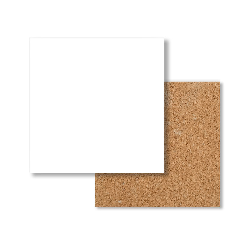 Picture of White embryo ceramic coaster absorbent non-slip cork bottom plain embryo round 10.3CM white earth felt blank coaster square