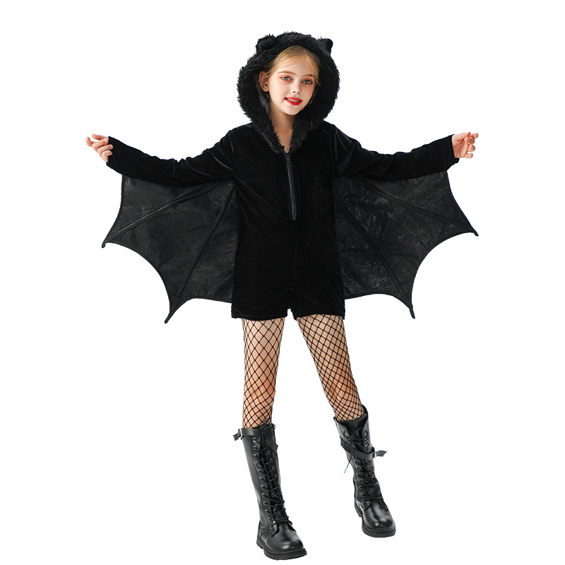 Picture of 2025 Halloween Children's Costume Bat Demon Carnival Children's Clothing Girls Performance Costume Animal Party Play